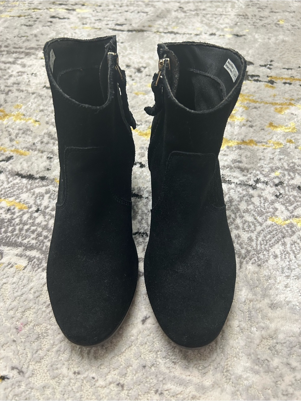 Crocs Black Suede Wedge Ankle Boots Booties Size 7.5